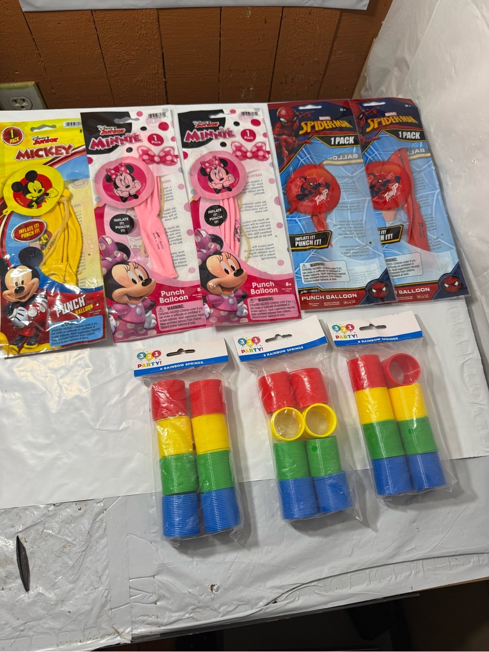 Party favor mix of balloons and toy springs
